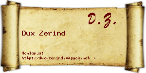 Dux Zerind névjegykártya